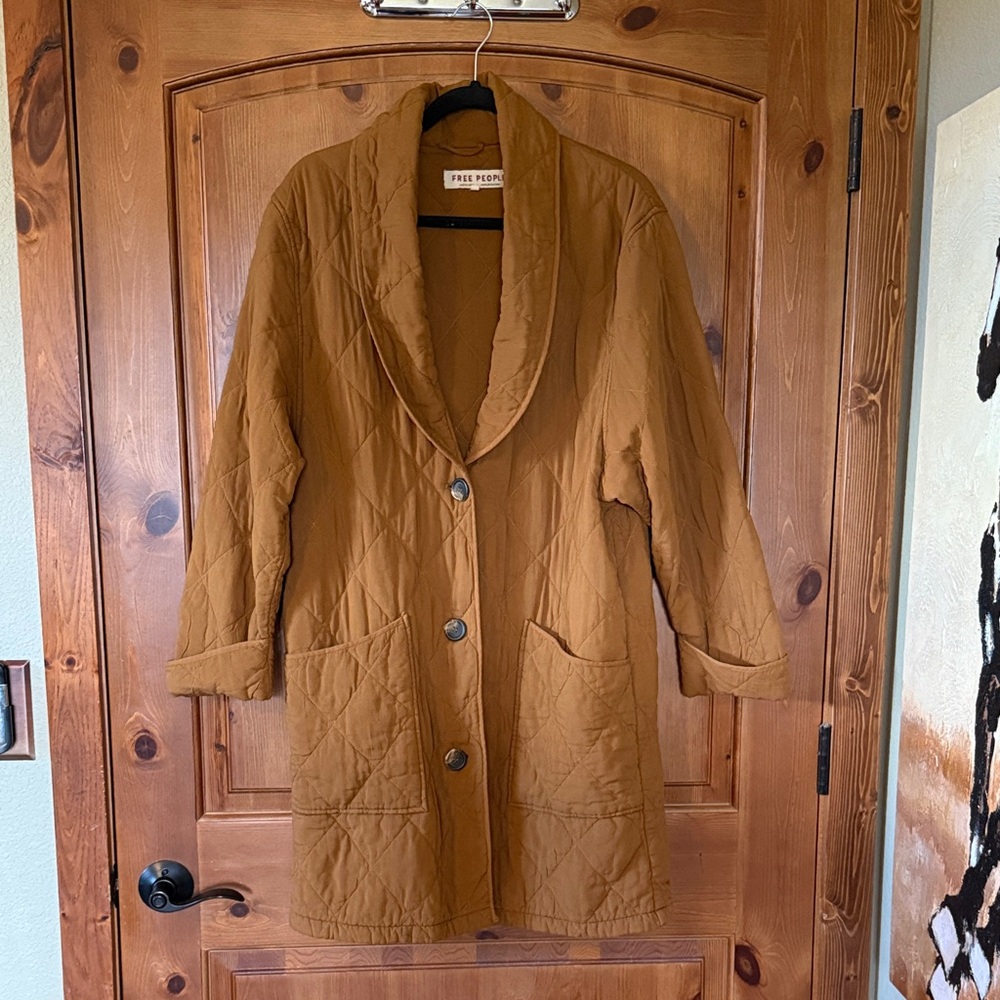Free People Tan Quilted Utility Jacket